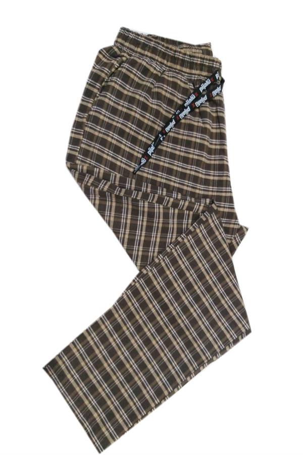 Pijalux Men's Checkered Poplin Pocketed Bottom Pajamas