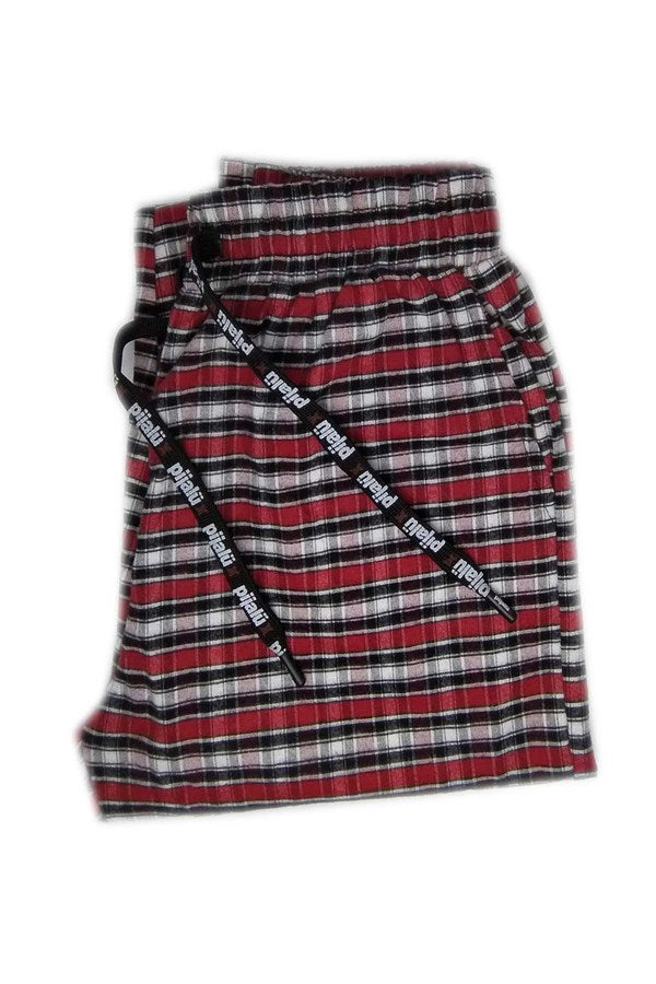 Pijalux Men's Checkered Poplin Pocketed Bottom Pajamas