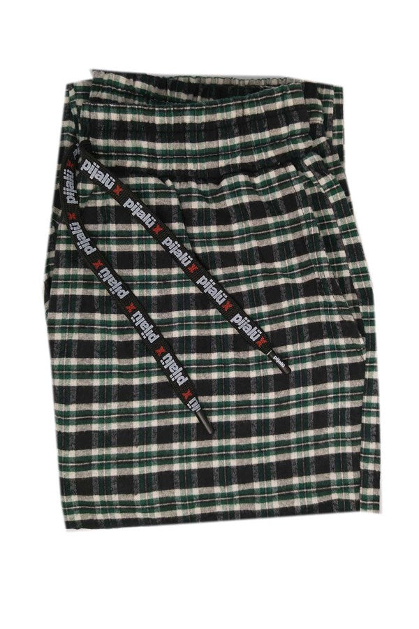 Pijalüx Erkek Kareli Poplin Cepli Alt Pijama