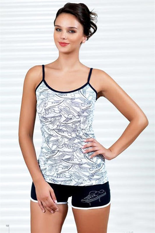 Şahinler Shoes Printed Shorts Set B436
