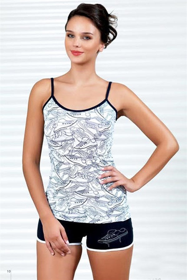 Şahinler Shoes Printed Shorts Set B436