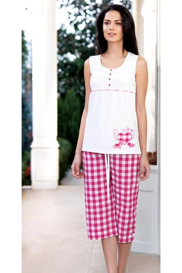 Şahinler pyjama boutonné d'été pour femme 21522