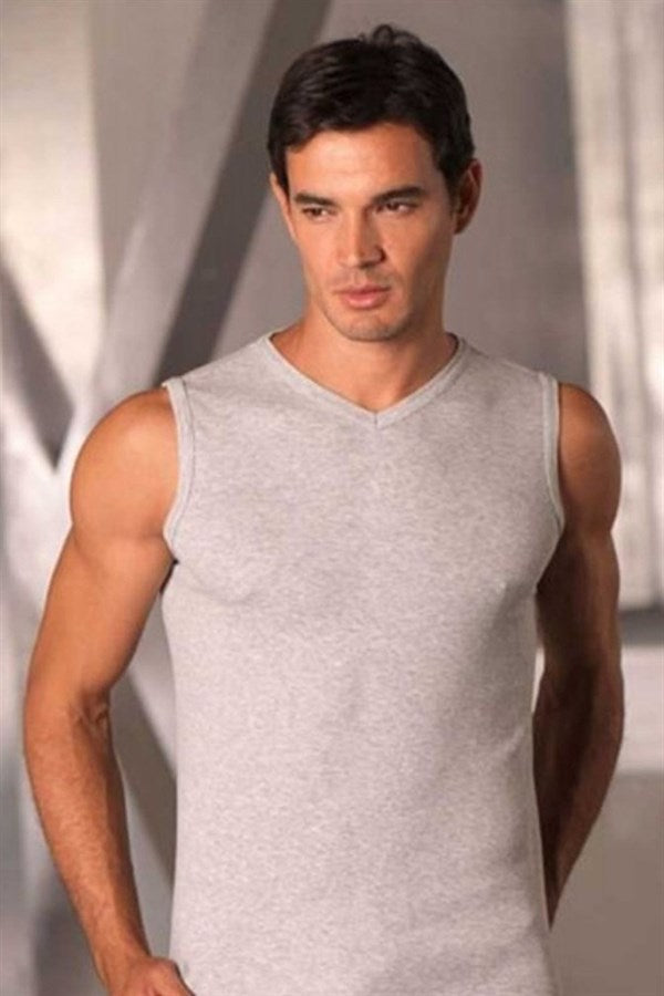 Şahinler Zero Sleeve V Neck Rib Undershirt E032