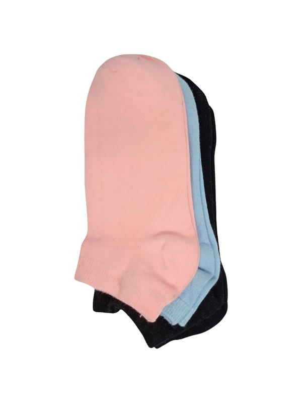 SRFN Women's Ankle Socks 3-Pack Solid Color