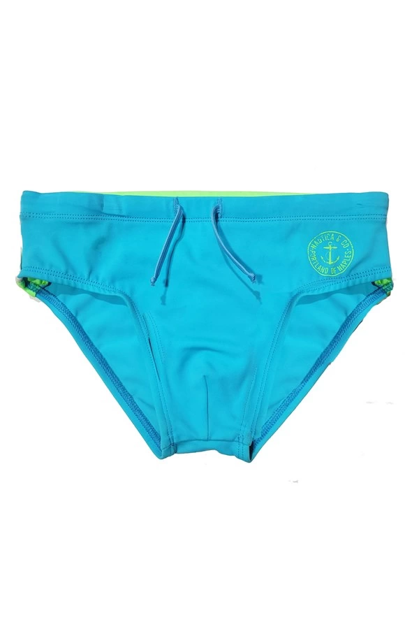 Maillot de bain une pièce pour garçon, couleur turquoise coucher de soleil
