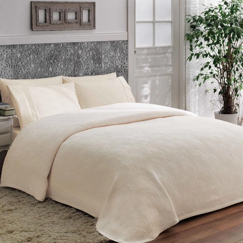 Ensemble Taç Jacquard Single Pike, couleur crème Carly