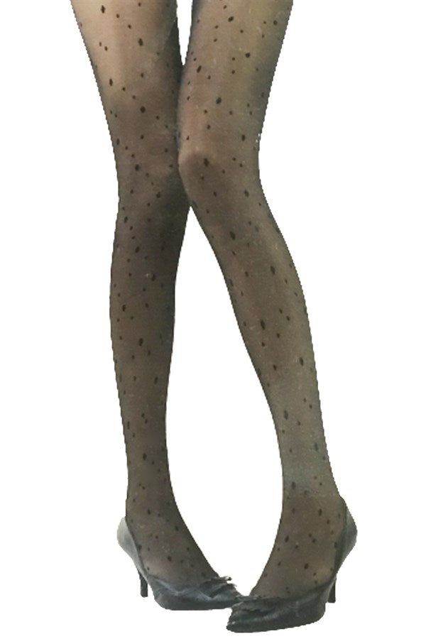 Vog Thin Patterned Tights Snowflake Black 2