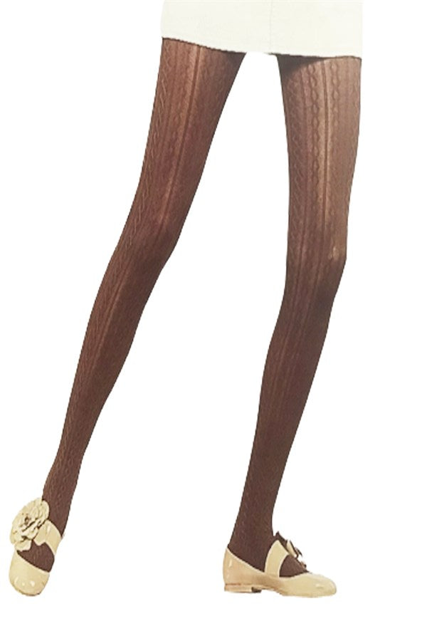 Vog Women's Thick Patterned Tights 711 Brown 1