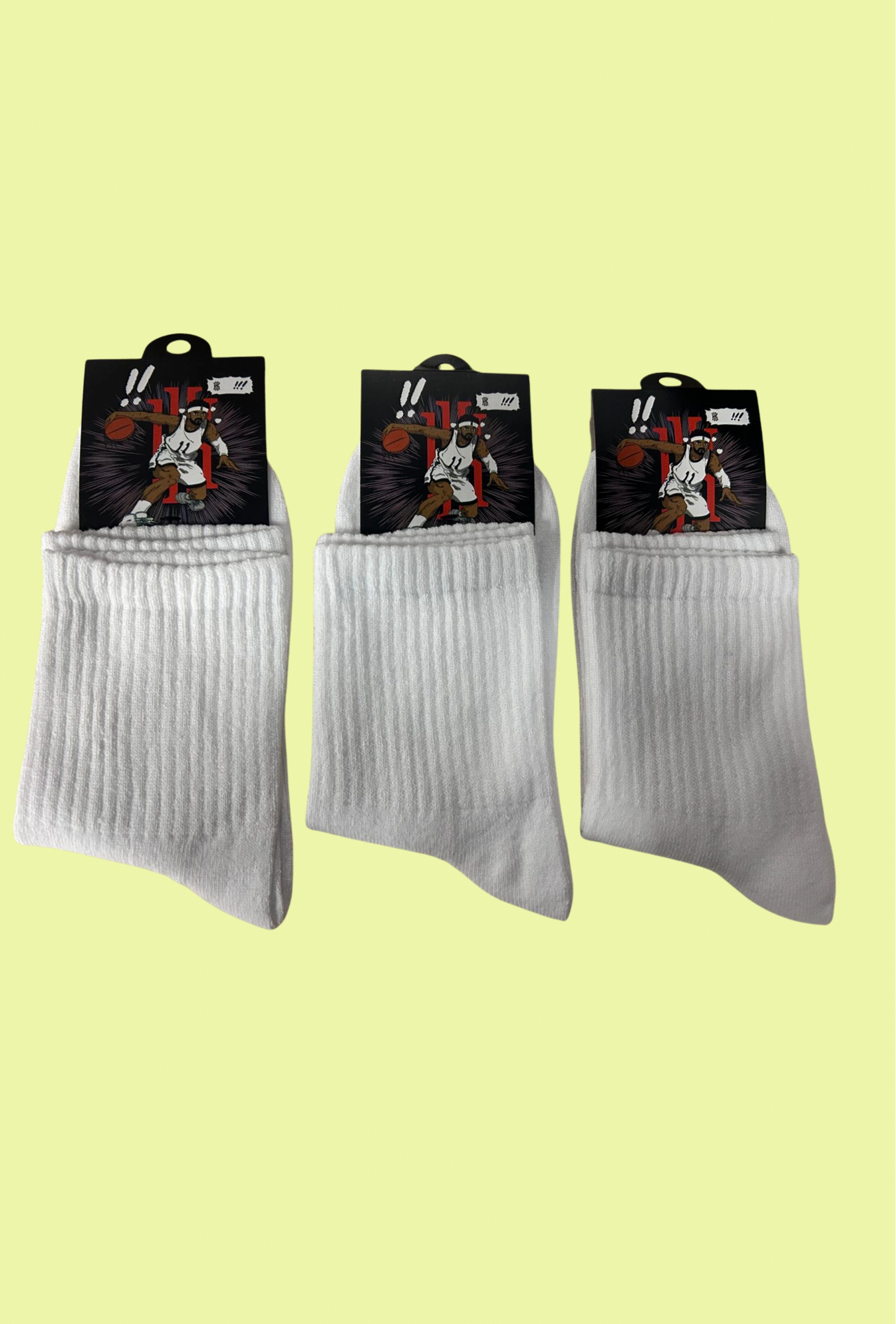 Yalıncak Long-Cuff College Socks White Plain 12 Pack