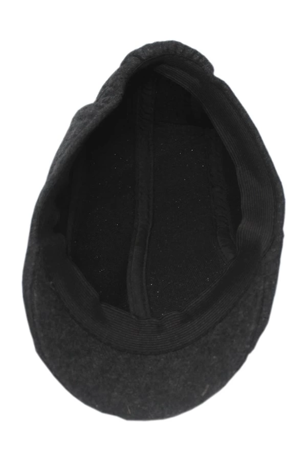 yoncatoptan Earless Plaid Grey Baseball Cap for Winter and Autumn