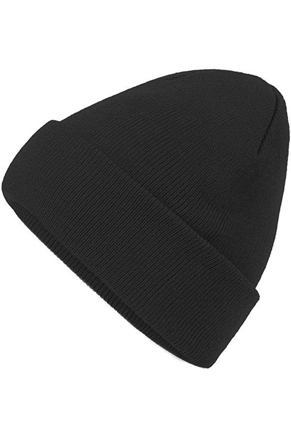 Unisex Winter and Autumn Double Layer Black Beanie New Production