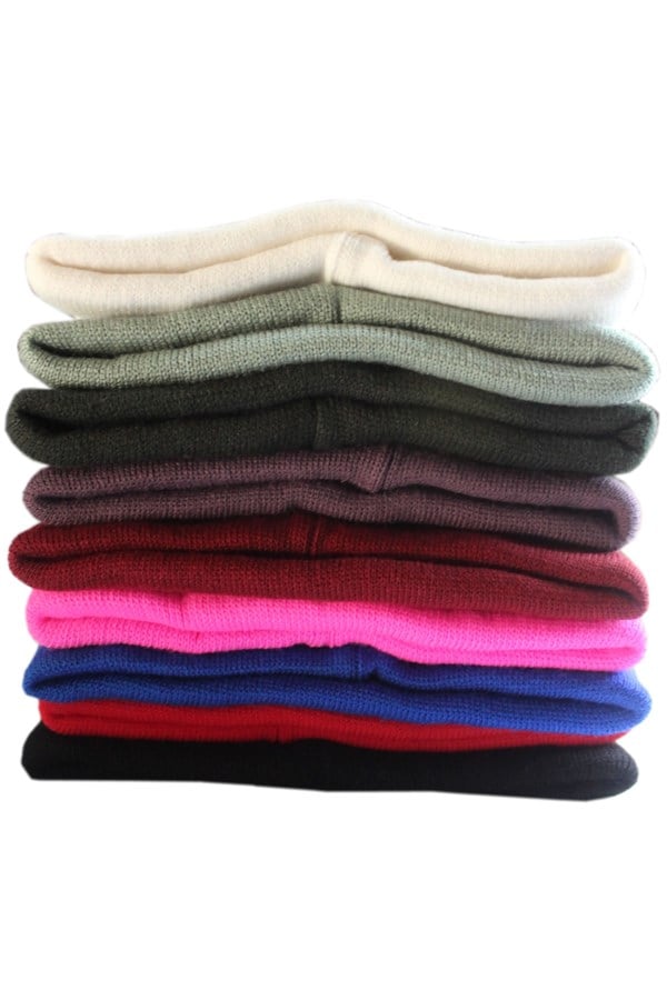 Unisex Winter and Autumn Double Layer Black Beanie New Production