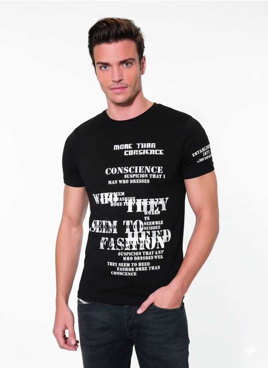 T-shirt homme 046 à impression texte clair