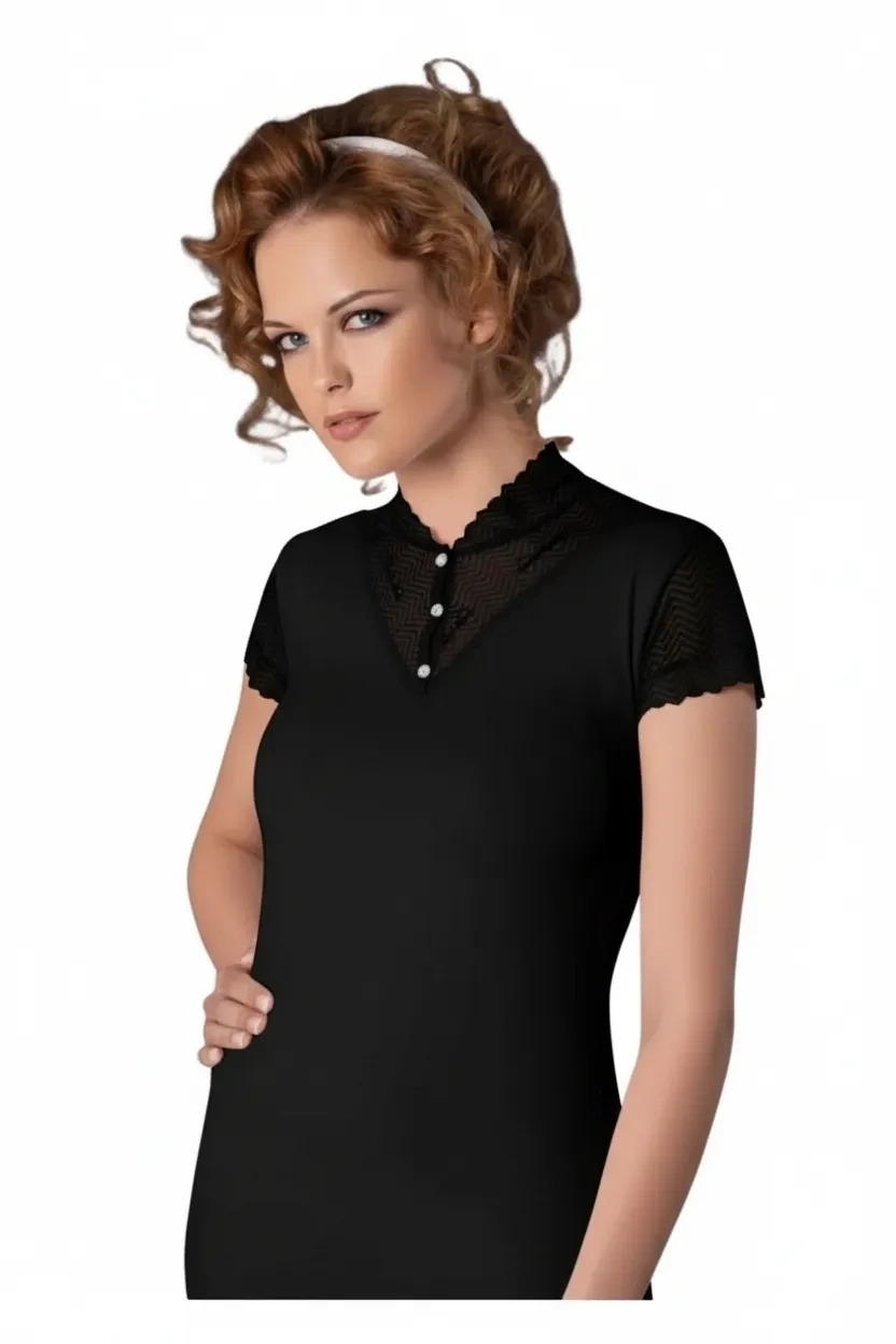 B641 Blouse en dentelle boutonnée Şahinler