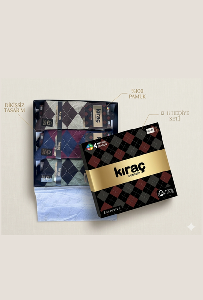 Kıraç Concept Exclusive Desenli Erkek Çorap12 adet
