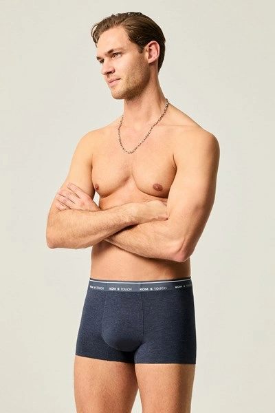 Close-up of seamless waistband on Kom Touch modal boxer briefs