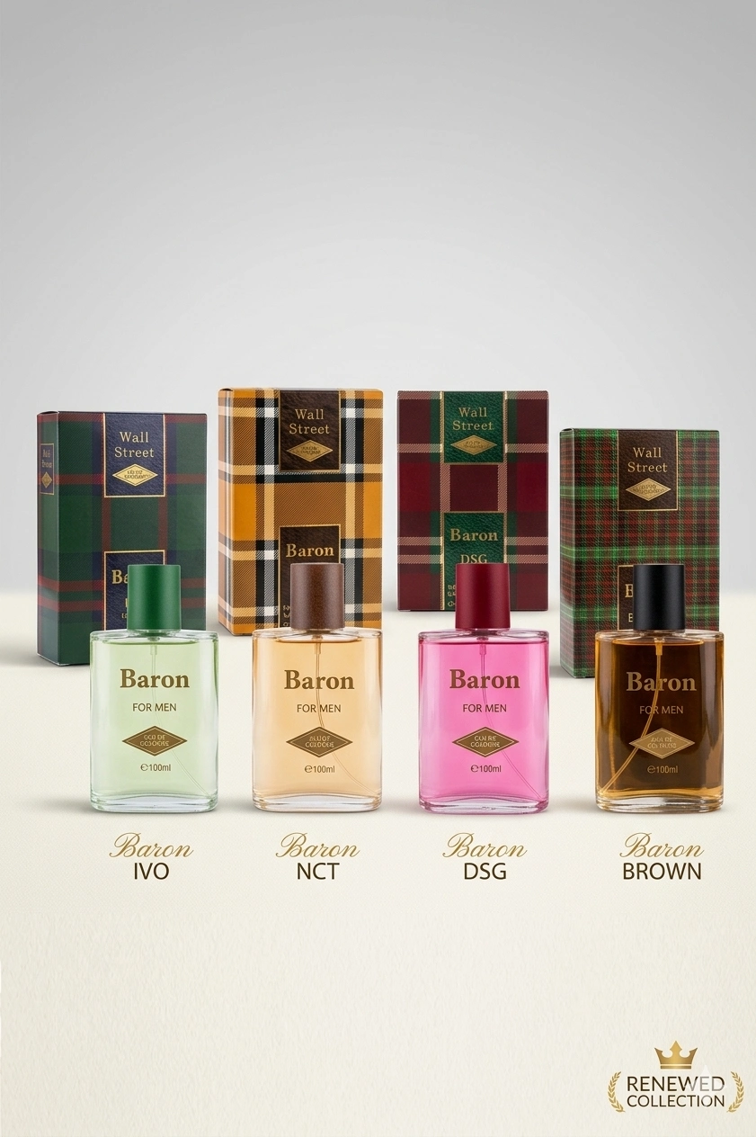 BARON Wall Street DSG , Brown, IVO, NCT 2026 4 lü Erkek EDC Erkek Parfüm Seti  4X 100 ml