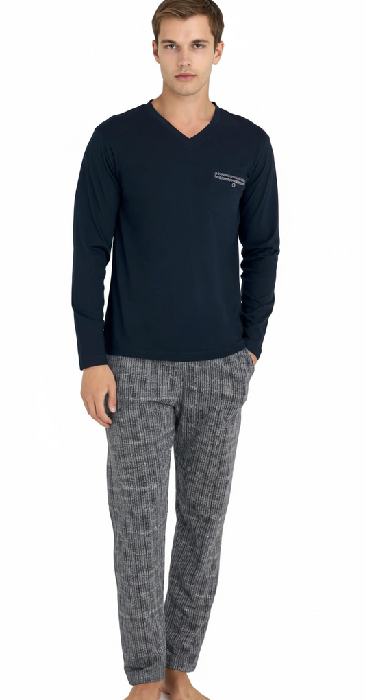 Kly V Yaka Pijama Takımı   9214