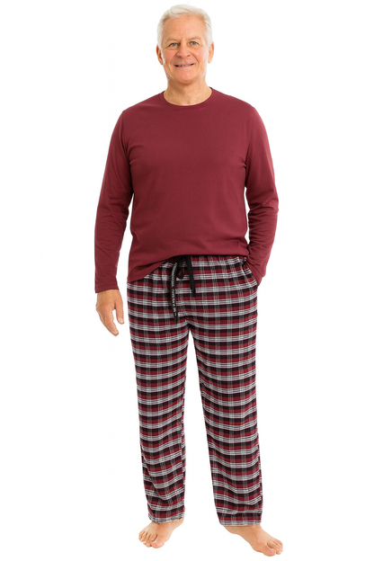 Pijalüx Erkek Kareli Poplin Cepli Alt Pijama