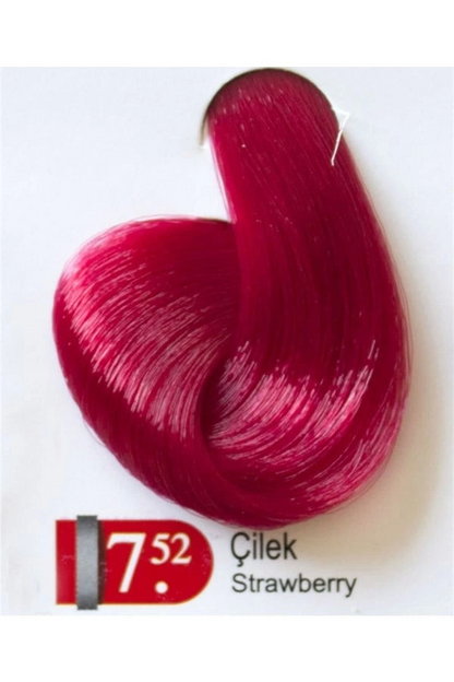 Akos Çilek Kızılı Saç Boyası 7.52 3 Adet Boya ve 1 Adet Oksidan