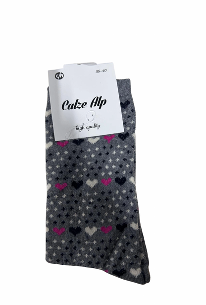Chaussettes courtes pour femmes en lycra à motif cœur de paix (Quantité)