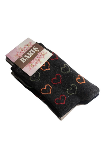 Chaussettes courtes pour femmes en lycra à motif cœur de paix (Quantité)