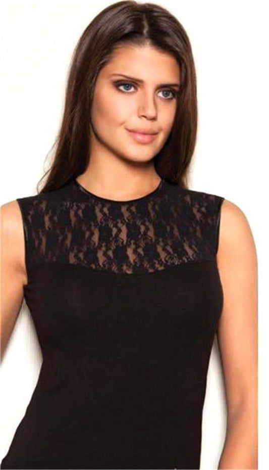 Women's Sleeveless Lace Patterned Elastane Undershirt 8016