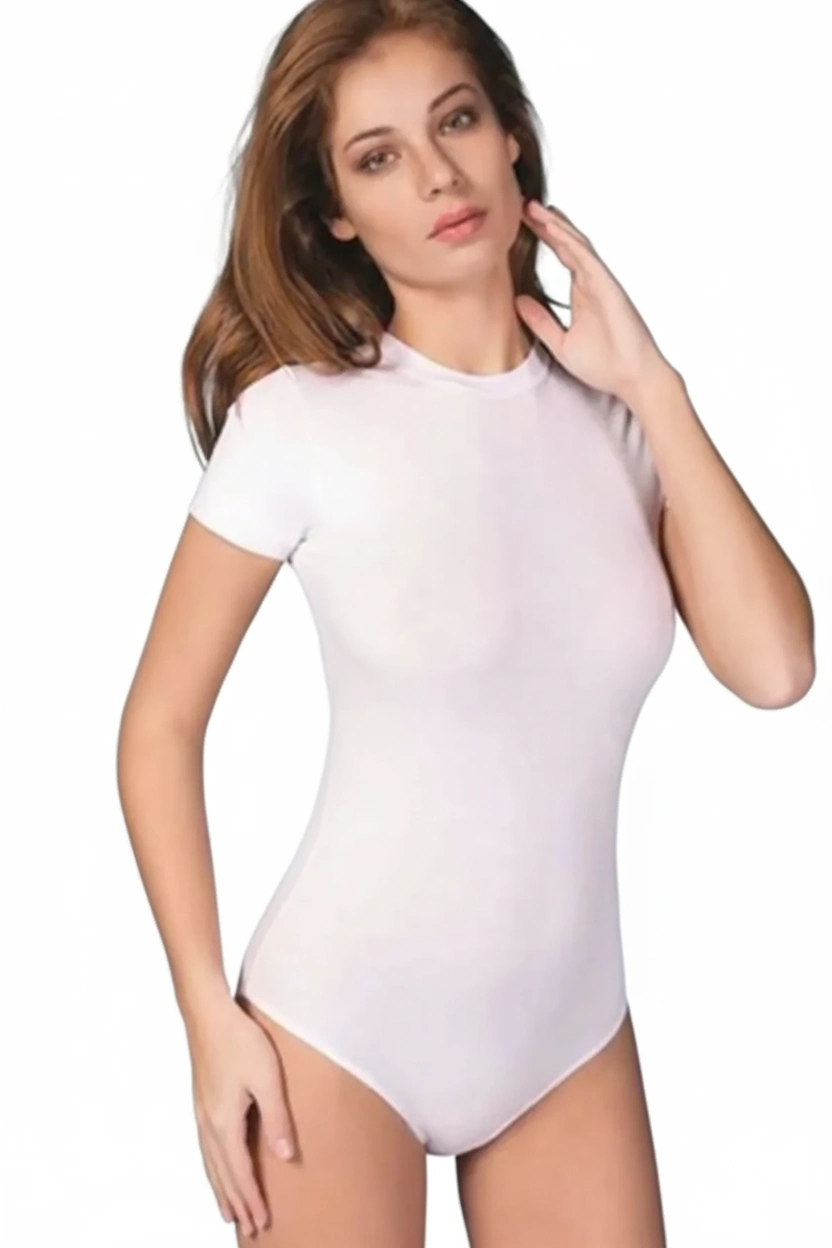 Berrak Women's Crew Neck Short Sleeve Snap 8020