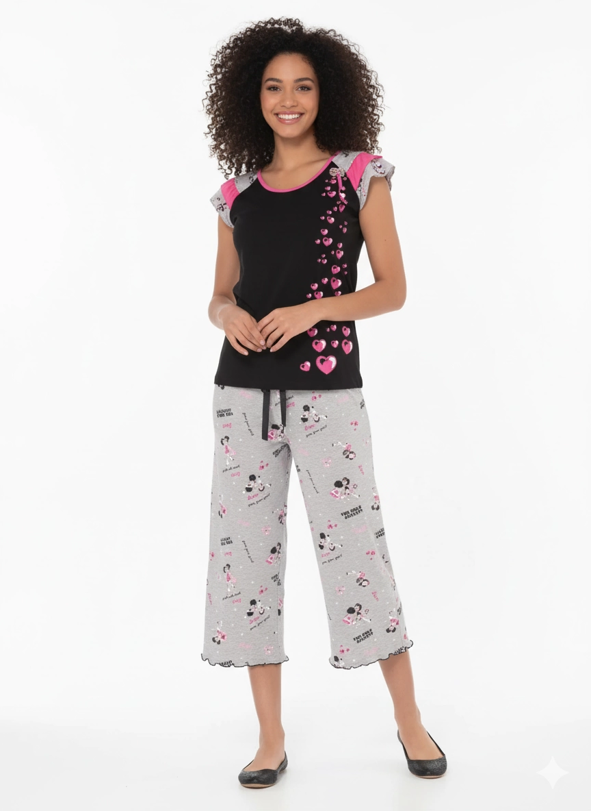 Berrak Ensemble pyjama Capri pour femme 5131