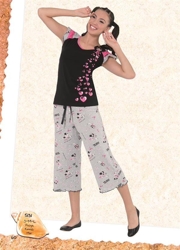 Berrak Women's Capri Pajama Set 5131