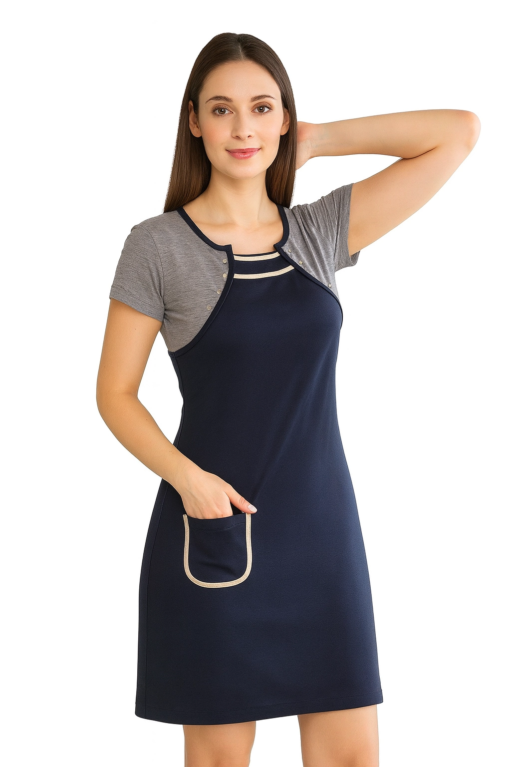 Robe transparente à poches pour femme 2687