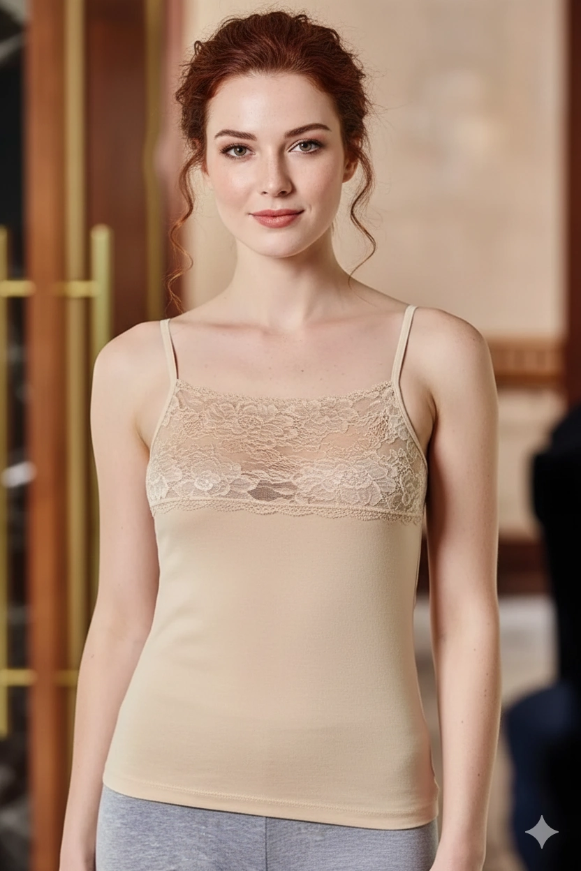 Berrak Women's Lace Strappy Undershirt 2046