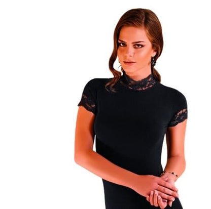 Berrak Women's Lace Short Sleeve Elastane Blouse 2144