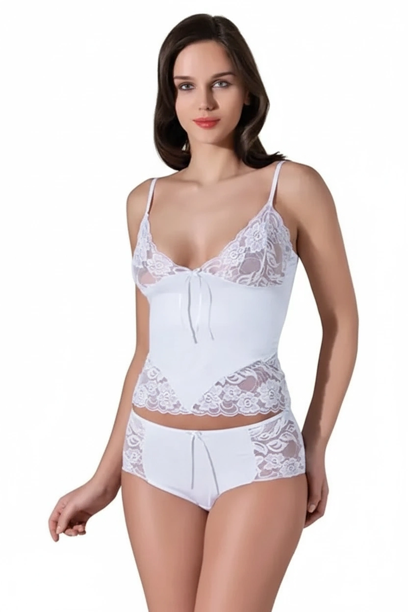 Ensemble de lingerie en dentelle blanche
