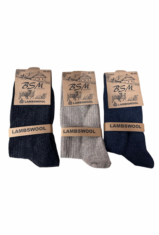 BSM Lambswool Winter Men's Socks, 8 Pack