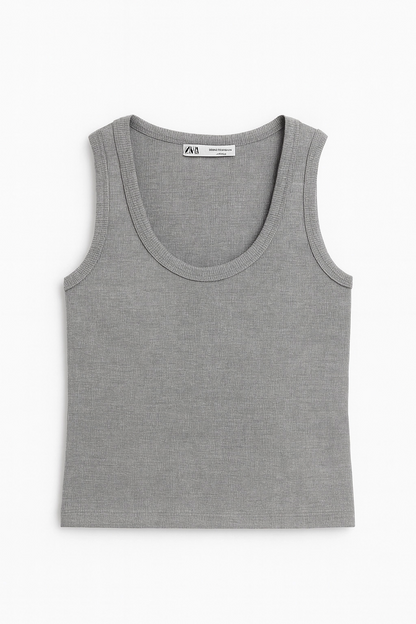 Crop kalın Askılı Body Gri Renk