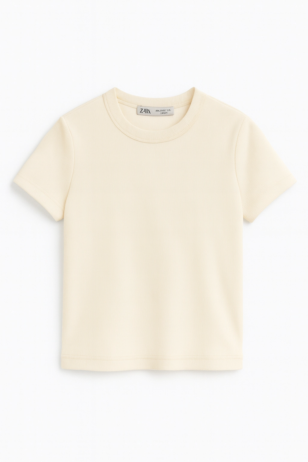 Crop Short-Sleeved Bodysuit, Ecru Color