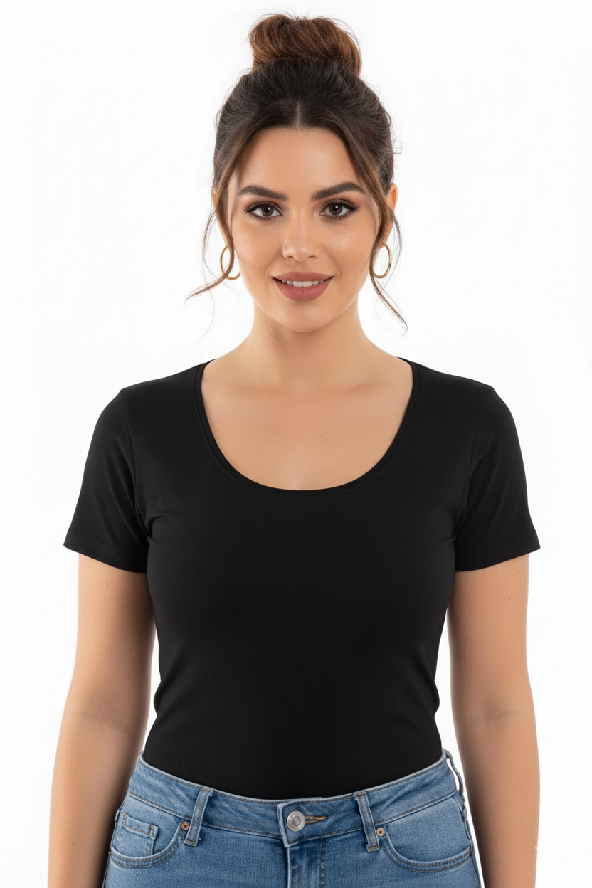 Dorya Open Neck Short Sleeve Undershirt 1076