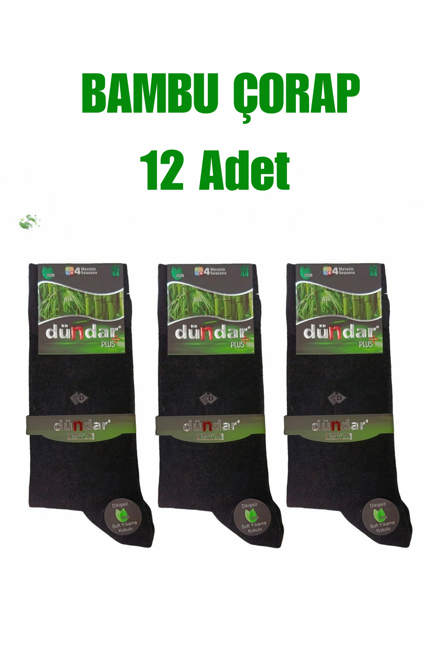 Chaussettes sans coutures en bambou pour homme Dündar, lot de 12