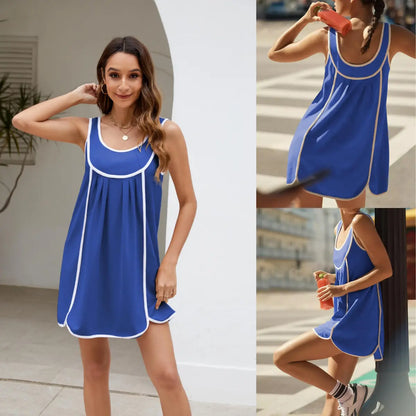 UANEO Womens Summer Athletic Sleeveless Mini Dress Casual Oversized Workout Tennis Dress Sundress