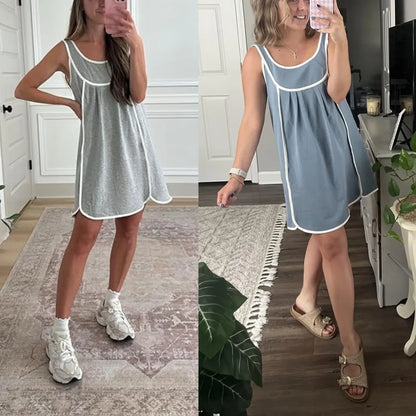 UANEO Womens Summer Athletic Sleeveless Mini Dress Casual Oversized Workout Tennis Dress Sundress