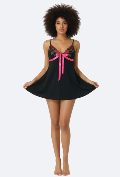 Rose Lace Modal Nightgown Set 2602