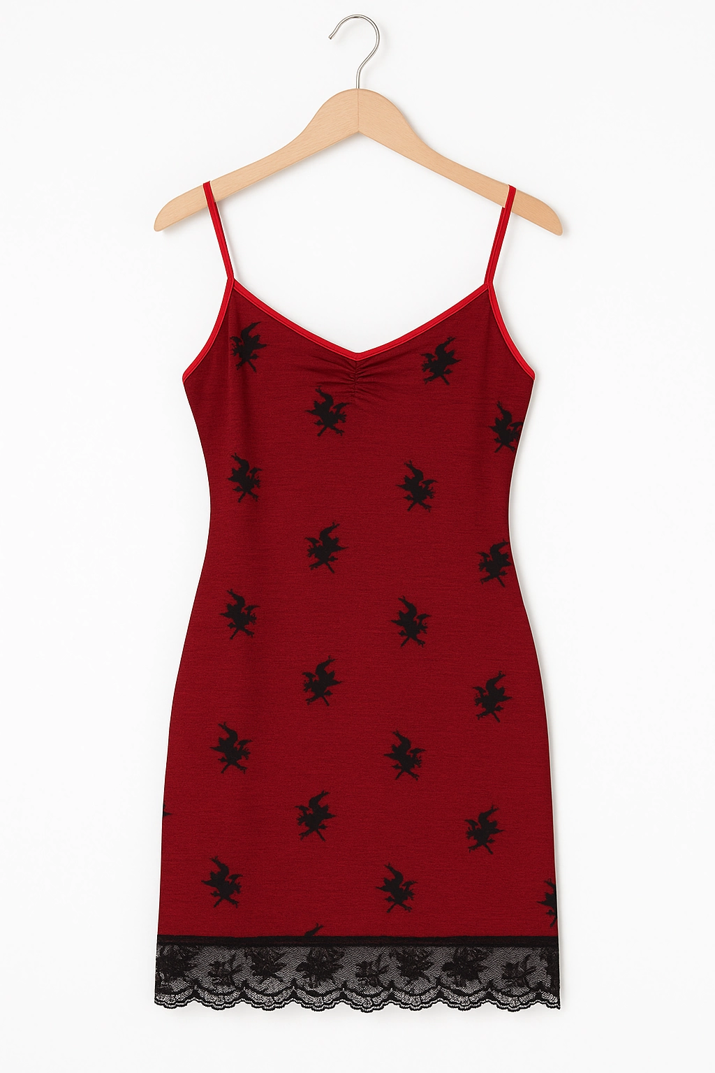 Chemise de nuit rouge pour femme B1011