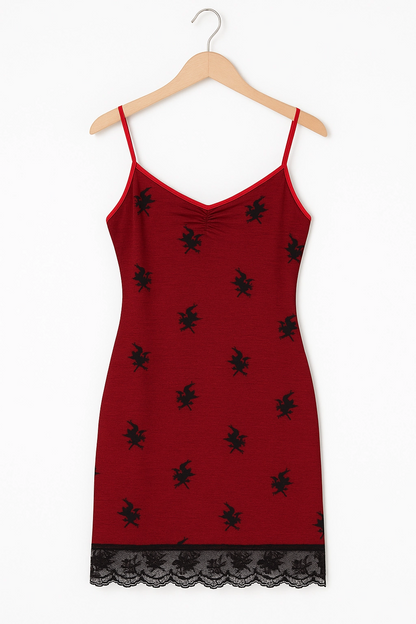 Chemise de nuit rouge pour femme B1011