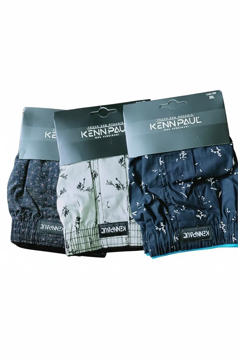 Kenn Paul Poplin Erkek Boxer Battal Beden 3XL- 3Adet