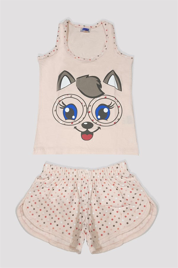 Girl Printed Shorts Set 6526