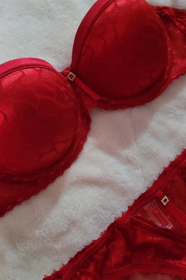 Le Jardin Taşlı Jakarlı Takım Destekli 6033