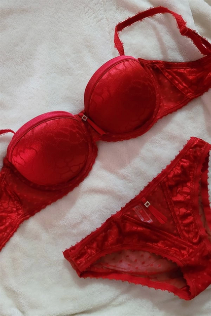 Le Jardin Taşlı Jakarlı Takım Destekli 6033