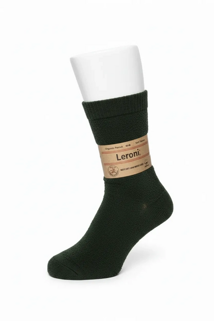 Chaussettes thermiques sans coutures en coton biologique éponge Leroni. Cheville élastiquée - Lot de 6