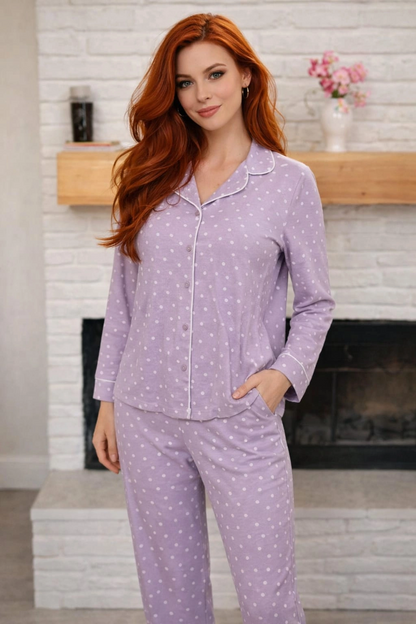 Limisse patterned cotton viscose pajama set